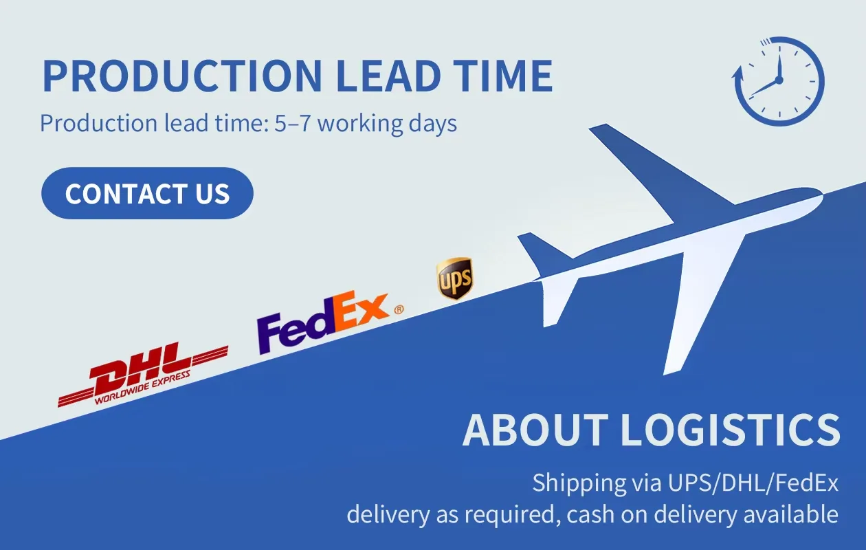 DJB production lead time and logistics: express, air, sea freight via DHL FedEx UPS