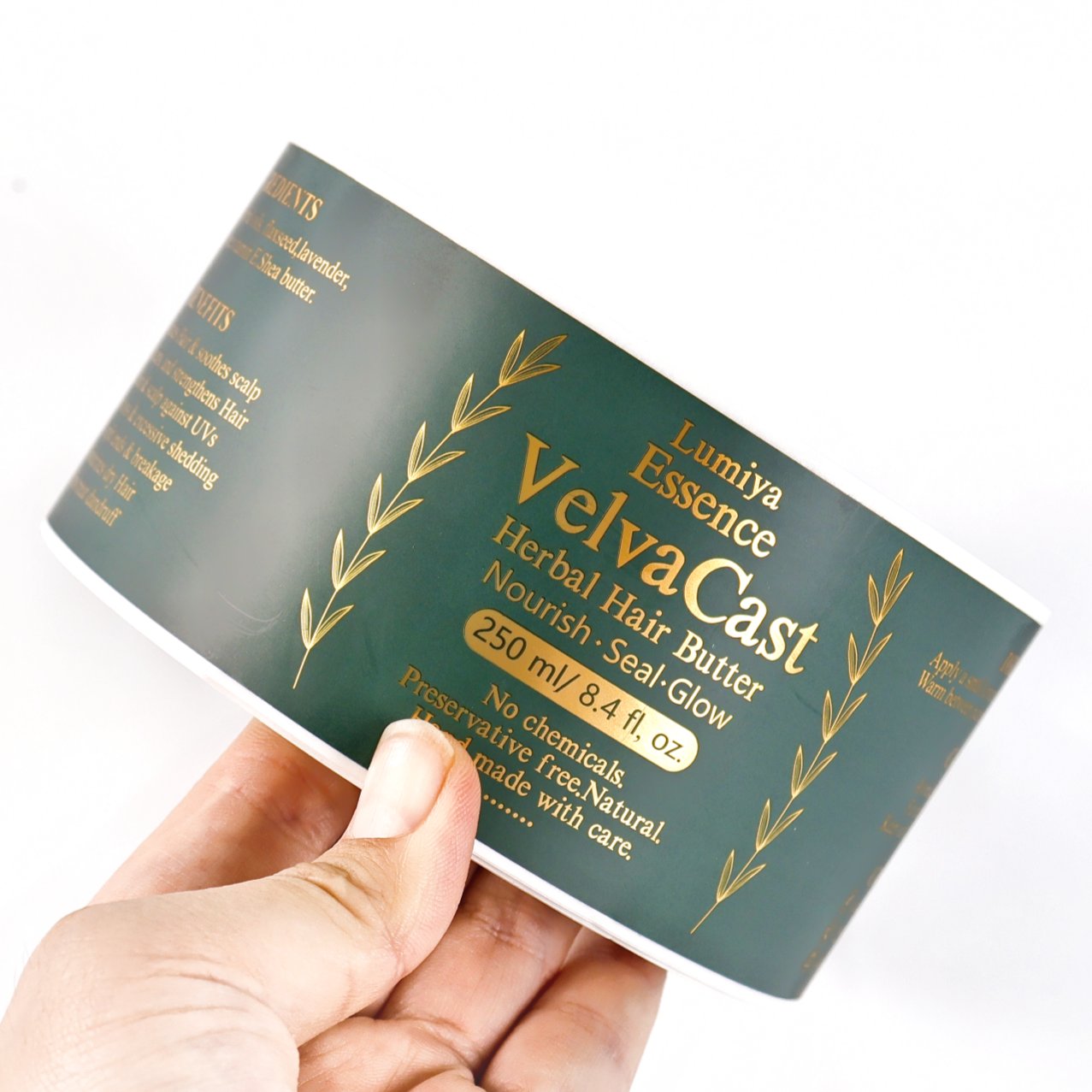Metallic ink printed on silver BOPP label