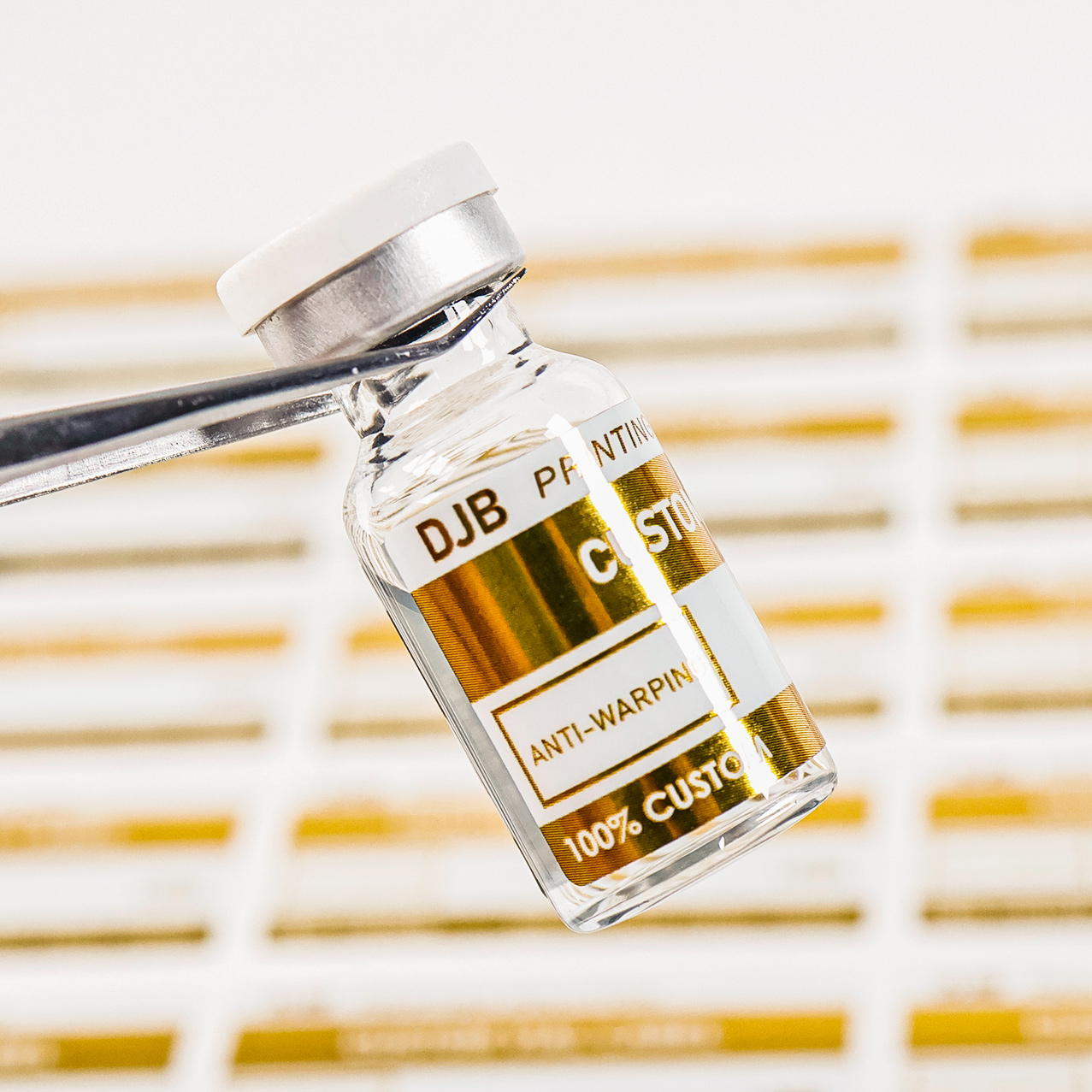 Custom peptide vial label — hero