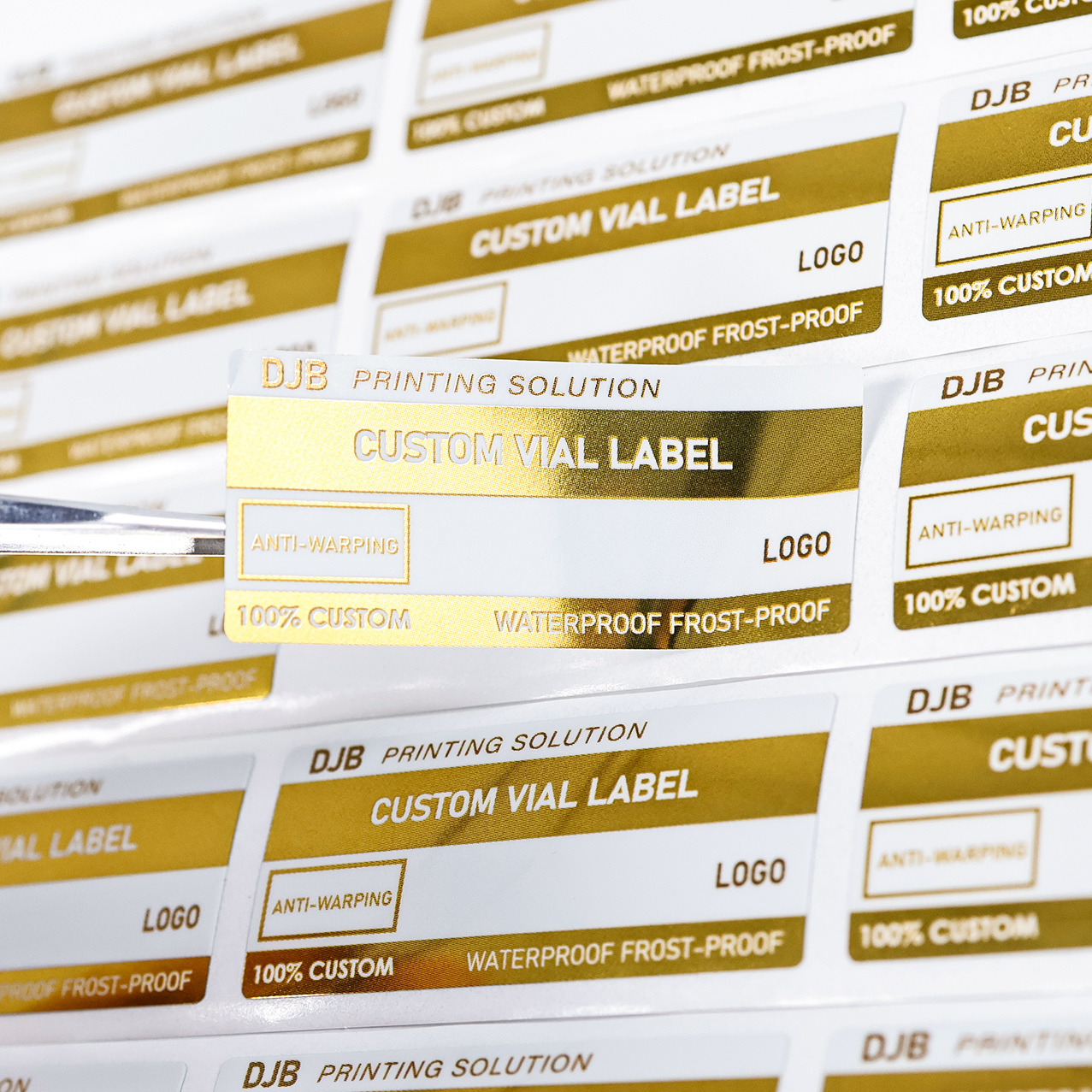 Peptide labels on sheet