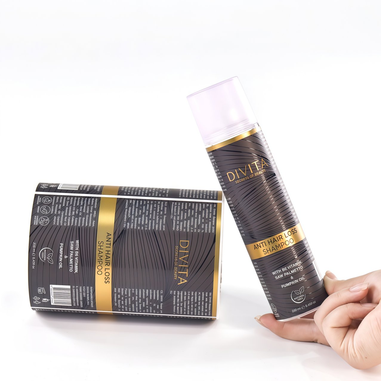 Personal care label close-up